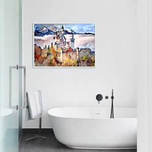 NEUSCHWANSTEIN CASTLE as a Stretched Canvas Print with Knife Varnish Finish, Fine Art Print or Poster. Iconic European Costle image 4