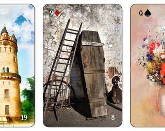 NEW ORIGINAL Lenormand deck created in a Vintage Design. Customize your deck with a choice of design for the back cover!