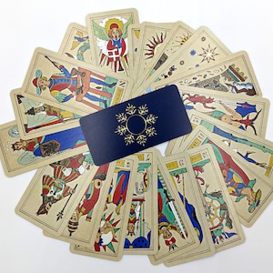 CRÉATION ORIGINALE du Tarot KABBALISTIQUE. Jeu de 22 arcanes majeurs, créé dans un design « stylo-feutre ».