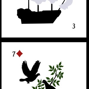 Lenormand Deck in ORIGINAL minimalistic Silhouette Design. Available in Lenormand or NEW Mini size 2 x 2. Choice of back cover design image 4