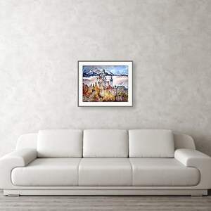 NEUSCHWANSTEIN CASTLE as a Stretched Canvas Print with Knife Varnish Finish, Fine Art Print or Poster. Iconic European Costle afbeelding 7