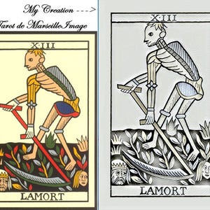 Tarot de Marseille ORIGINAL CREATION of John Noblet Deck (c.1650) created in a METALLICA design. Original artwork. Choice of Back Cover!