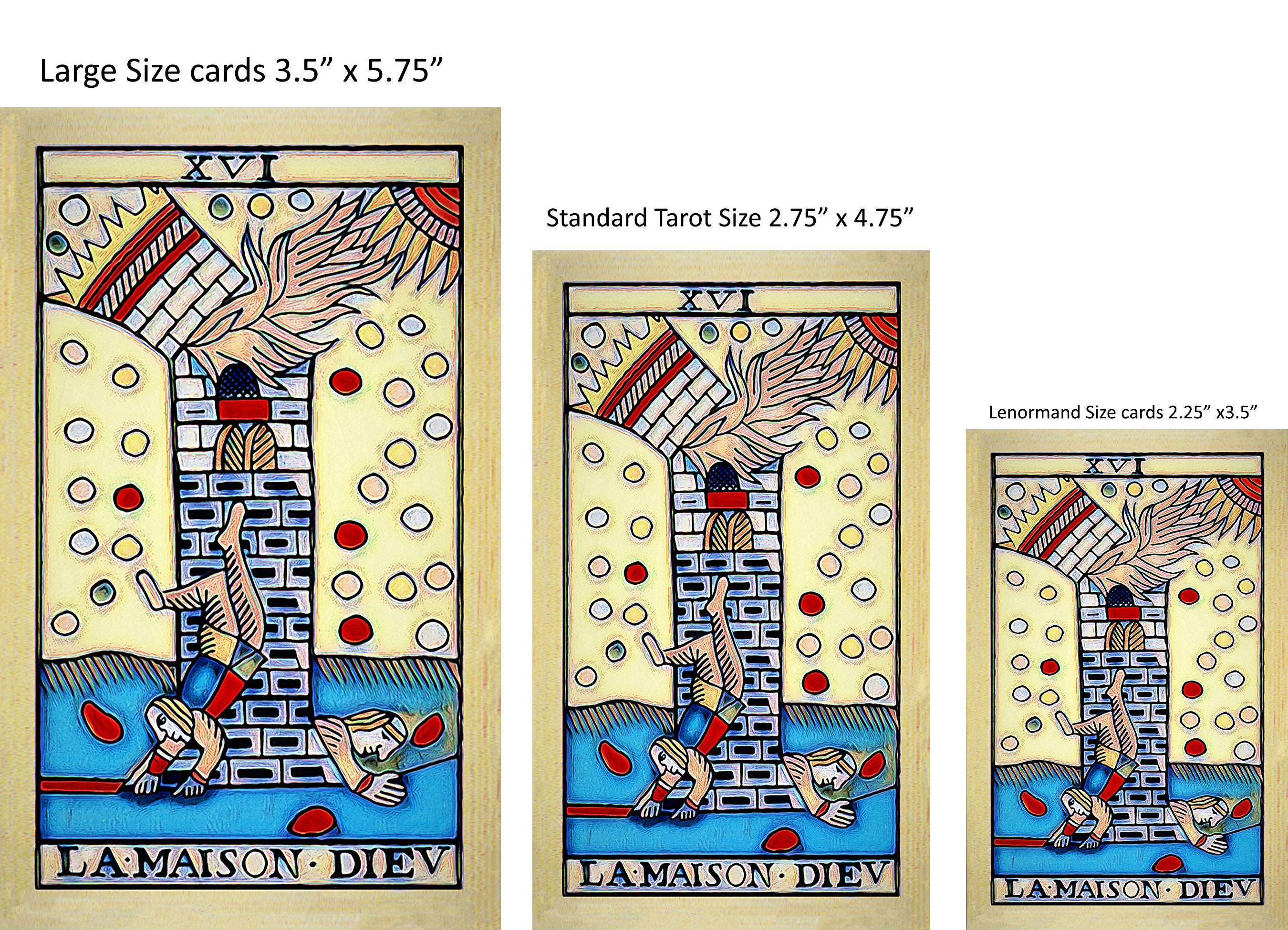 Tarot De Marseille - ORIGINAL COLOURFUL GRUNGE Design of