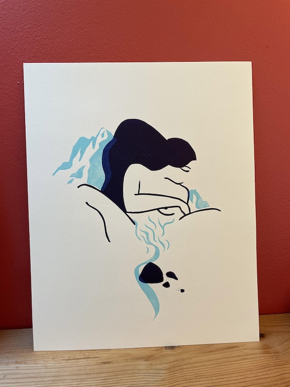 Permafrost thaw - Linocut
