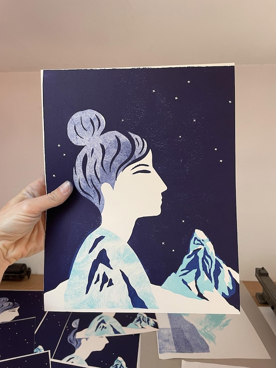 Lucy - Linocut
