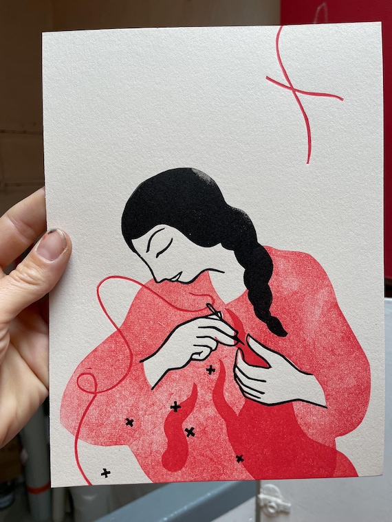 linocut 18x24cm - REPAIR