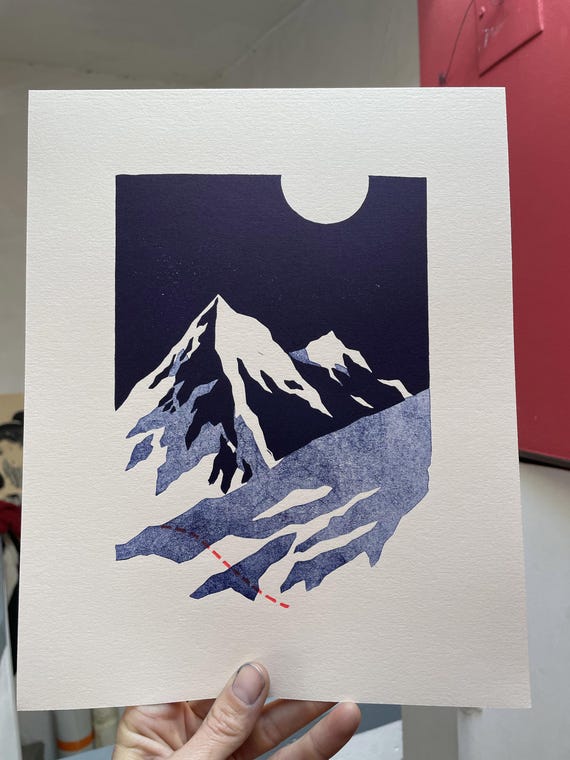 Full Moon - Linocut
