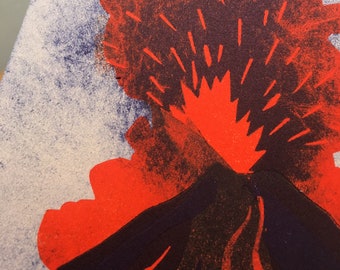 Linogravure - Etna