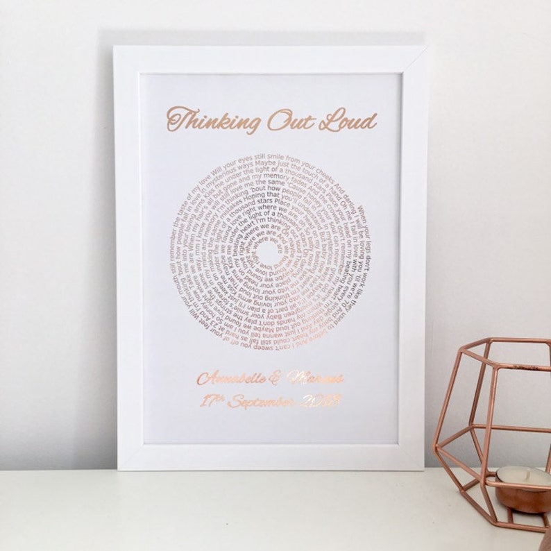 Song Lyrics Print / Personalised First Dance Gift / Wedding Etsy