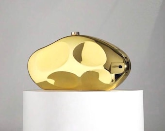 Bolso de noche dorado, bolso de mano metálico, bolso de mano dorado para mujer