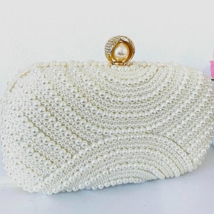 Pearl clutch bag Ivory wedding bag for bride bridesmaids