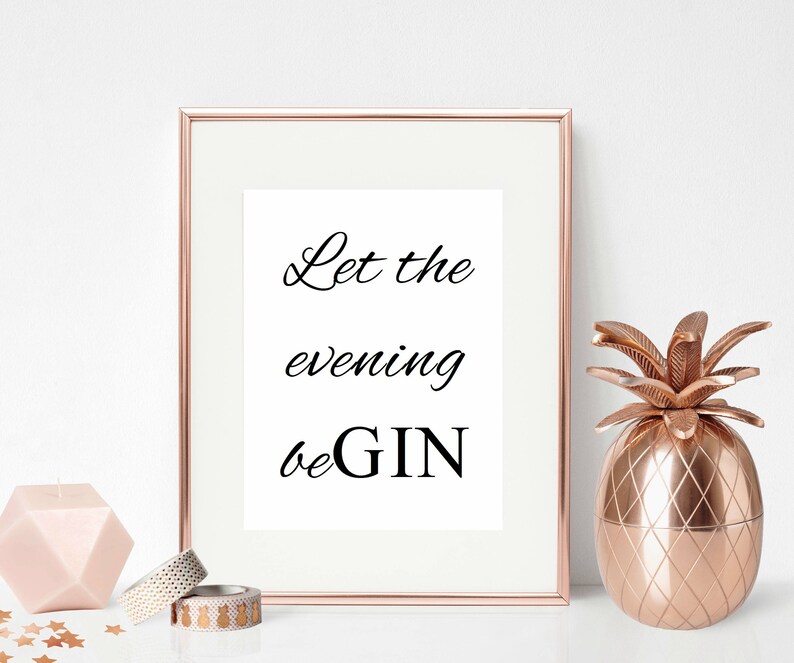 Gin Lover Gift Gin Gift Gin and Tonic Let Evening Begin Etsy UK