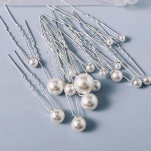 Pearl Hair Pins, Bridal Pins For Hair, Hair Pins For Bridesmaids, Wedding Hair Pins, White Pearls For Hair, White Pearl Hair Pins,