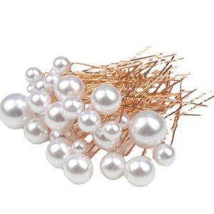 Pearl Hair Pins, Bridal Pins For Hair, Hair Pins For Bridesmaids, Wedding Hair Pins, White Hair Pearls, Ivory Pearl Hair Pins