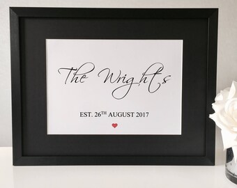 Gift for newlyweds - Personalised wedding gift - wedding typography - gift for newlyweds - Personalised wedding print - gift for couples