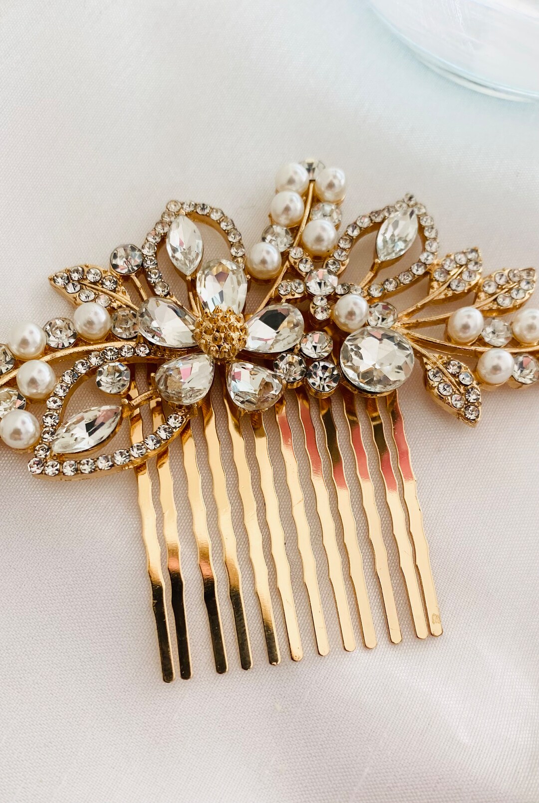 Gold Vintage Hair Comb / Bridal Hair Comb / Wedding Hair Piece Etsy
