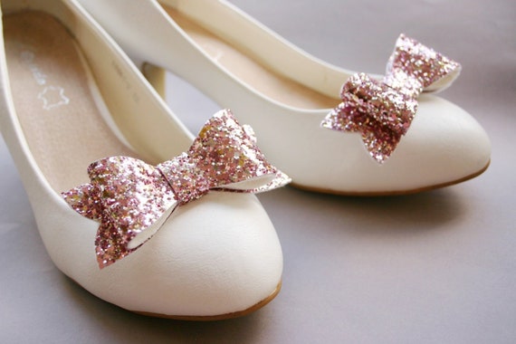 glitter bow shoes