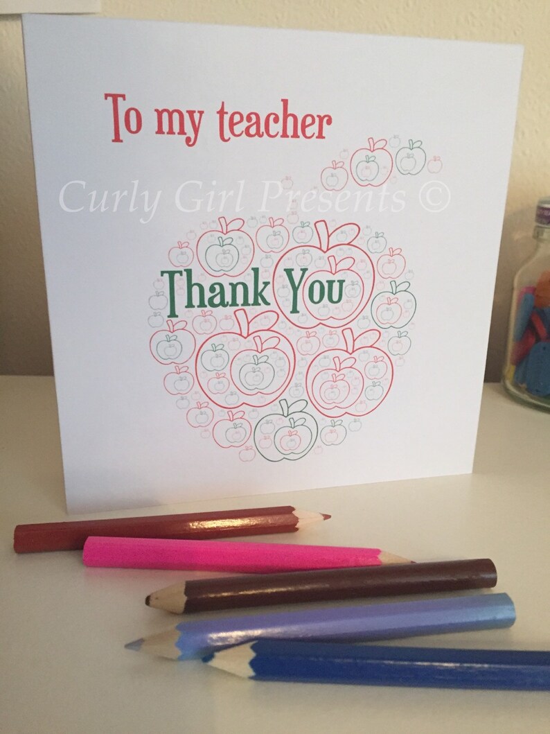 thank you card for nursery teacher