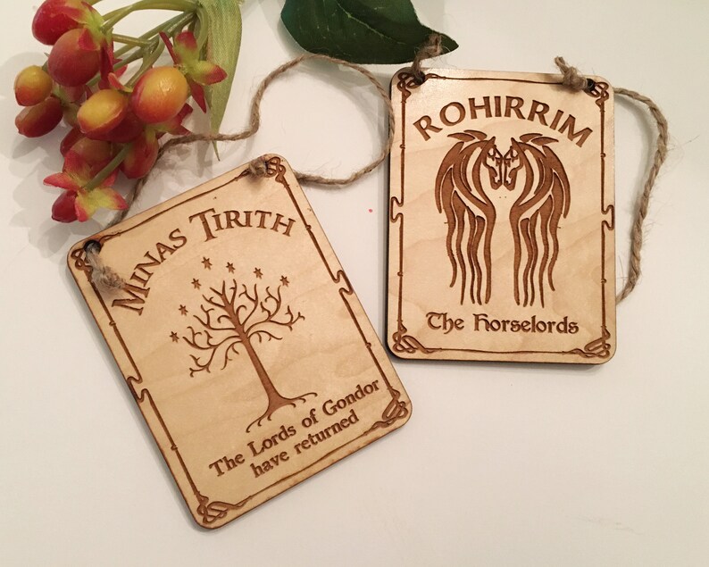 Lord of the Rings Christmas Ornaments Set Gift Tags Laser | Etsy