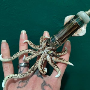 Sculpted squid made with vintage TV valve. Recycled art. Gothic decor. No.1