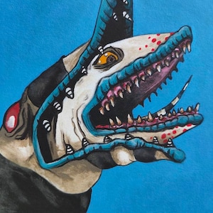 Art print of my Sandworm painting. A4 on hemp paper