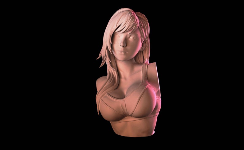 Final Fantasy 7 Tifa Lockhart Bust Sculpt 3D Print STL Files Download file statue figure video game digital pattern 3D printing FF7 Remake 