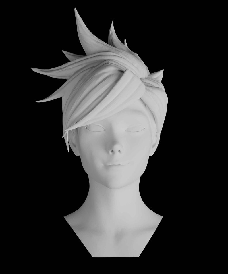statue figure video game digital pattern 3D printing Overwatch Tracer Lifesize Head Sculpt 3D Print STL Files Download files