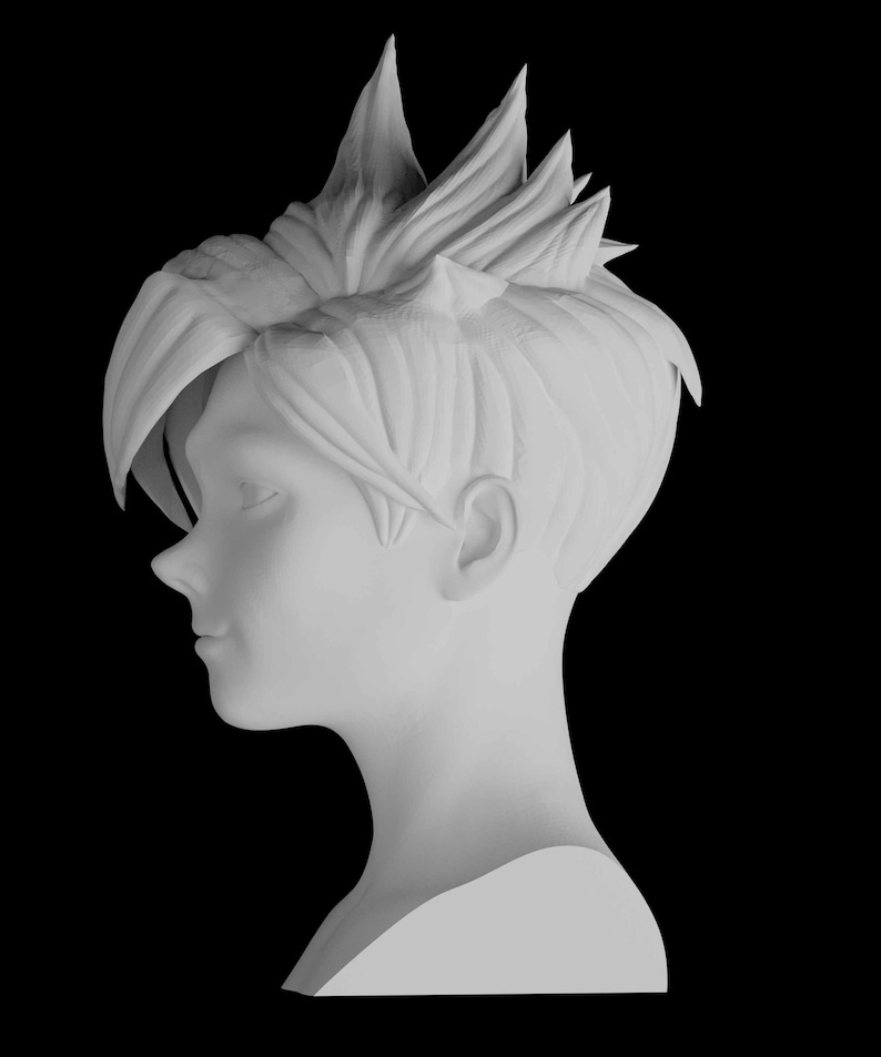 statue figure video game digital pattern 3D printing Overwatch Tracer Lifesize Head Sculpt 3D Print STL Files Download files