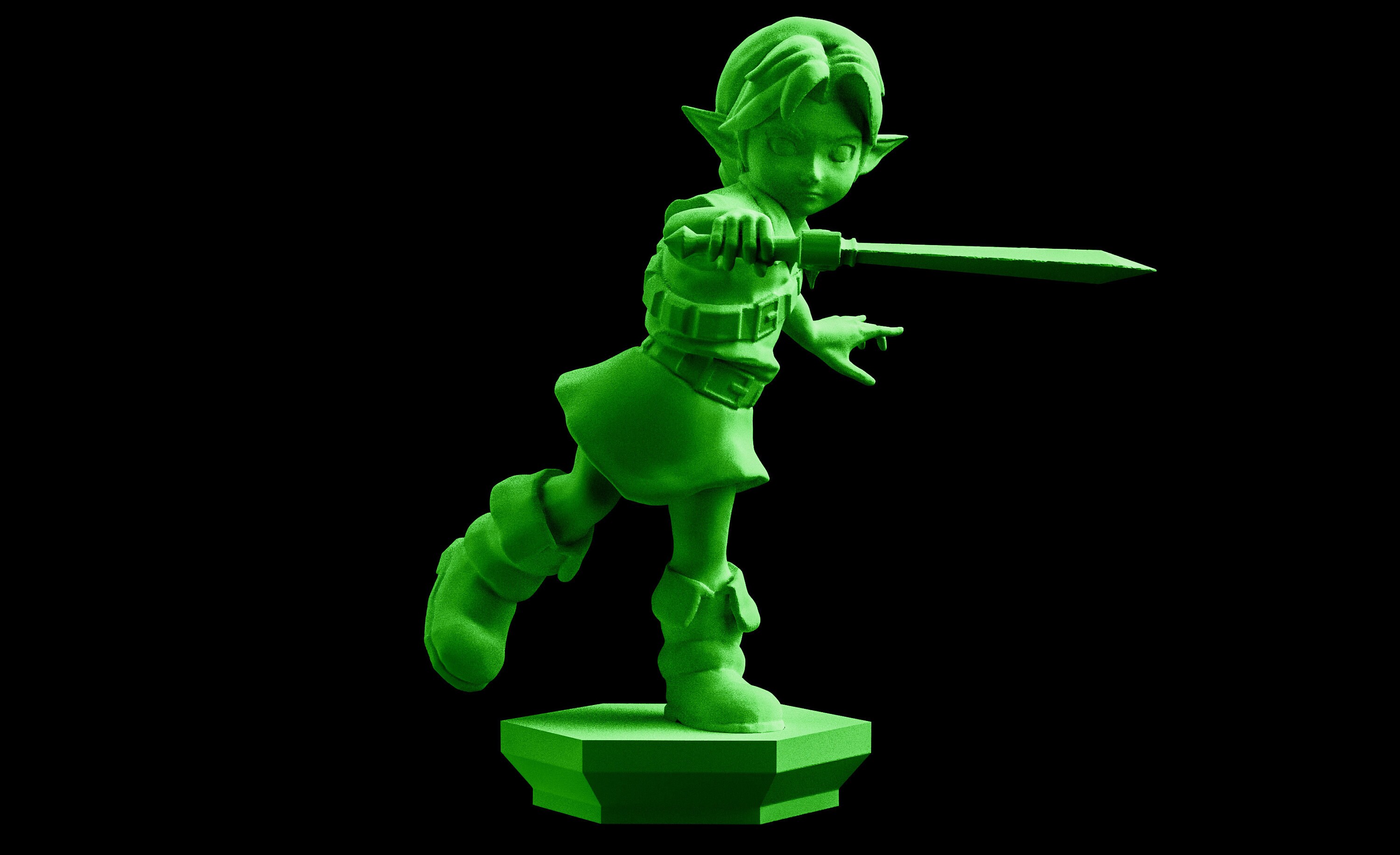 Young Link Ocarina of Time Majora's Mask Statue 3D Print | Etsy