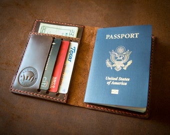 Passport Wallet - Handmade and Hand Sewn, Travel Wallet
