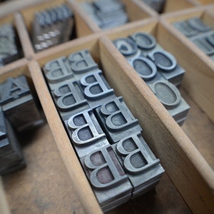 Blocs de lettres typographiques vintage Hamilton 17 mm / Lettres pressées monogramme / Blocs de type journal / Lettres industrielles / Typographie antique