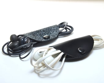 Personalized Handmade Full-Grain Leather Cord Wraps – Organize Your Cables - Cord Organization