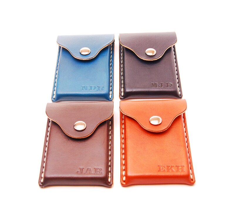 Personalized Handmade Leather Business Card Holder Card Wallet Etsy