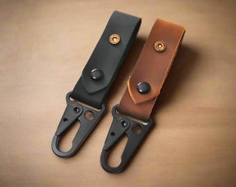 Shotshell Tacticool Hanging Stoned Oil Leather HK Belt Clip Keychain Key Holder
