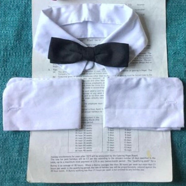 Vintage Playboy Bunny Collar, Cuffs, Bow Tie & Copy of Bunny’s Contract