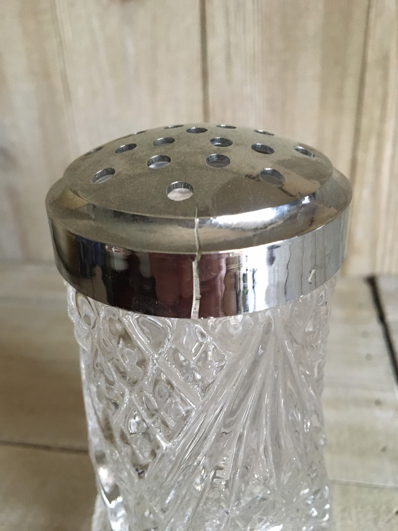 Vintage Cut Glass Sugar Shaker Etsy