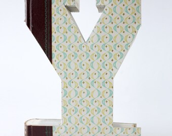 BOOK LETTER (Y) Book Art, Book Cut Letters, Unique Engagement Gift, Nursery Decor, Classroom Decor, Shower Gift, Office Decor, Library Decor
