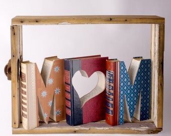 Book Letters "MOM" Mothers Day Book Gift Idea!