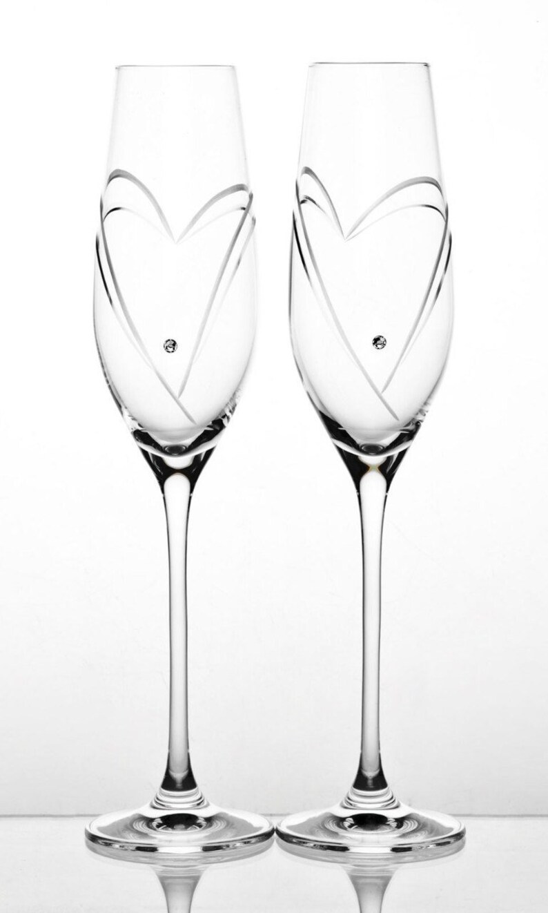 Personalised Champagne Flutes Swarovski Elements Flutes Etsy