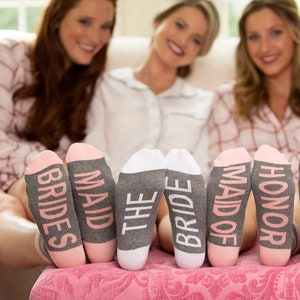 Wedding Socks, Bridesmaid Proposal Gift, Bride Socks, Maid of Honor Socks, Bridesmaid Socks image 1