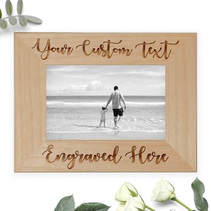 Custom Picture Frame, Personalized Picture Frame, Wood Photo Frame Custom Engraved Text,  Custom Christmas gift, Grandparent Gifts, Memorial