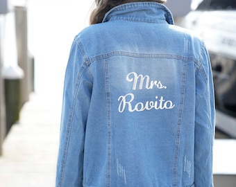 Personalized Jean Jacket, Custom Denim Jacket, Gift for Bride