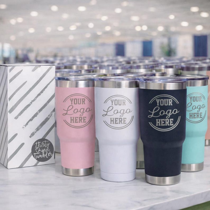 Corporate Event Tumblers with Logo | Bulk Custom Drinkware | Branded Tumblers for Business, Employee Gifts, Company Swag, Event Cups image 2