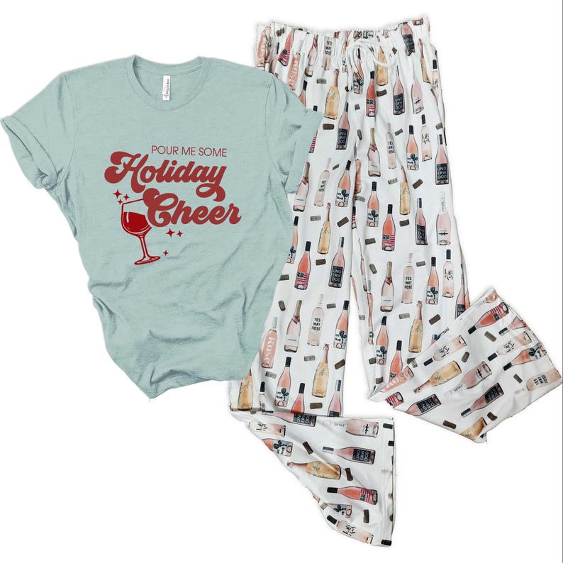Wine Bottle Pajama Pant, Girlfriend Gift, Alcohol Cocktail Pajamas, Gift for Her, Girls Weekend, Wine Lover, Comfy Pajamas image 7