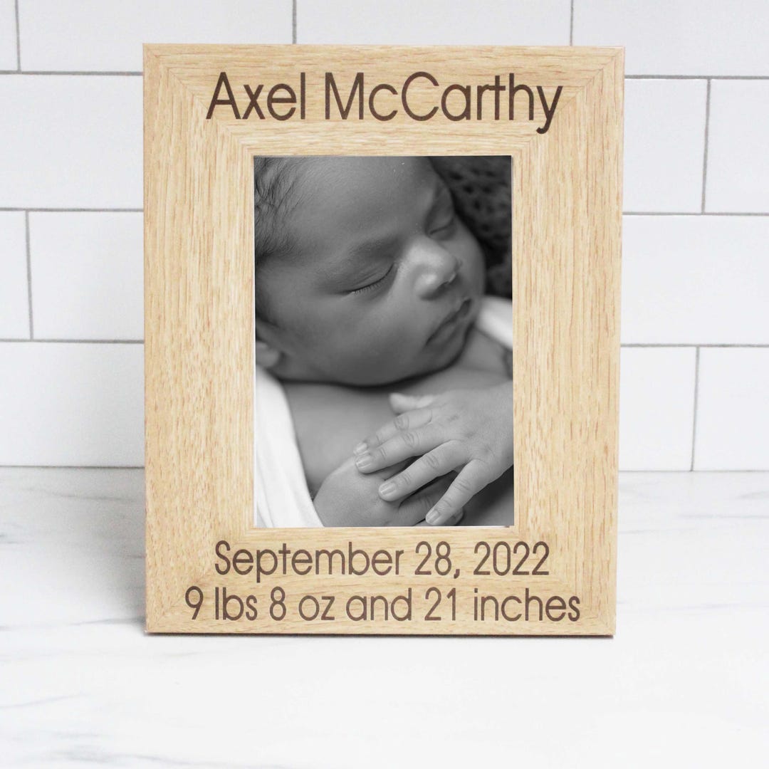 Personalized Baby Picture Frame – Custom Engraved Wood Frame, Baby ...