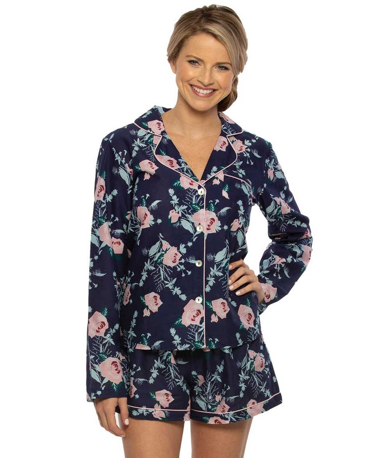Long Sleeve Pajama Set Bridesmaid Bridesmaid Floral Pajama Etsy