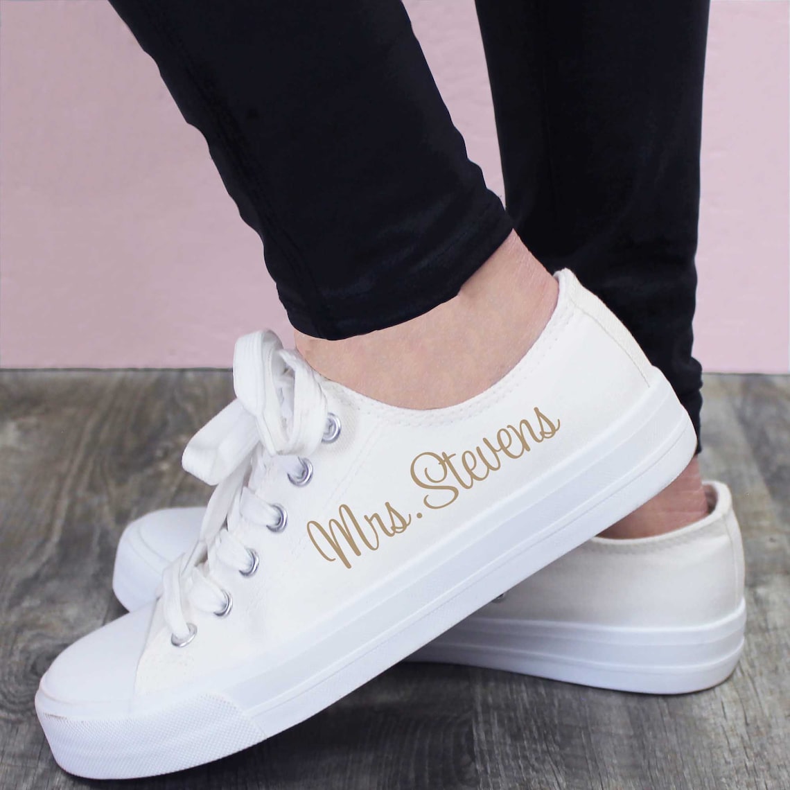 Personalized Bride Sneakers Custom Bridal Sneakers image 1