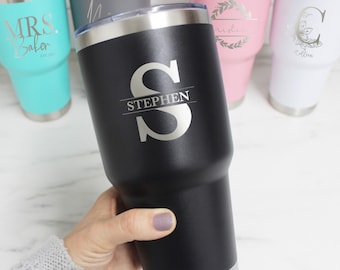 Personalized Tumbler, Engraved Large 30oz Cup, Monogrammed Cup, Employee Gift, Custom Group Gift