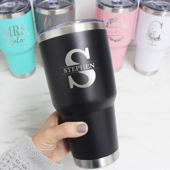 Monogram  Engraved 27 oz Stainless Steel Double-Walled Sports