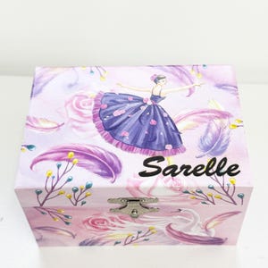 Personalized Jewelry Box, Custom Music Box, Ballerina Gift for Little Girls, Engraved Toddler Gift